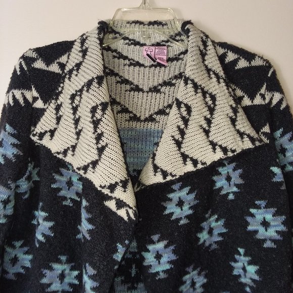 Love On A Hanger Open Front Cardigan Western Aztec Print Size Small - Picture 2 of 9